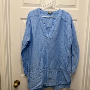 Neiman Marcus Light Blue Tunic Top